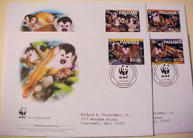 PANAMA MONKEY FDC 2007 4 DIFF - Image 1 of 1