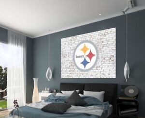Pittsburgh Steelers on Brick Wall art imprimé NFL AFFICHE cadeau TOILE