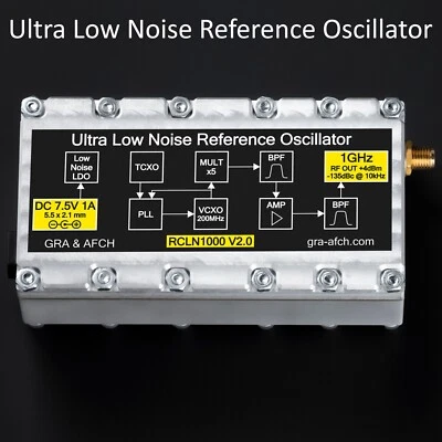 GRA & AFCH 1GHz Oscillator Low Noise -136dBc/Hz RCLN1000 TCXO Reference DDS AD9910 AD9912