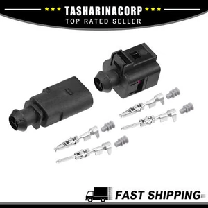 2 Stück 2 Pin Stecker Buchse Sensor Stecker Adapter Stecker Clip Kit für VW - Bild 1 von 6