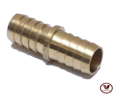 Empalmadora de manguera de púas de latón 3/4 montaje recto aire agua aceite 129-12 Foto 1 de 4