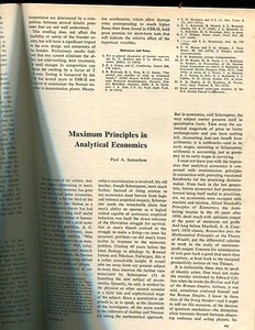 SAMUELSON, MAXIMUM PRINCIPLES IN ANALYTICAL ECONOMICS...1970 - Picture 1 of 1