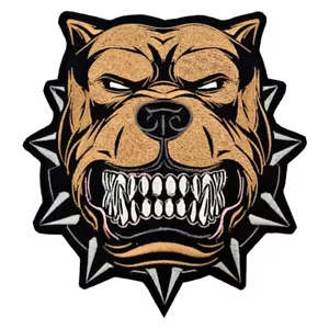 Pitbull Perro Bordado Gran Parche Animal Salvaje Motociclista Metal Rock Rider Danger MC - Imagen 1 de 1