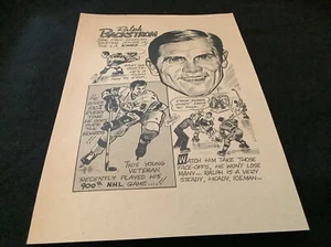 NHL Karikatur von Ralph Backstrom (LA Kings) Druck gezeichnet von Arthur E Brewster - Bild 1 von 6