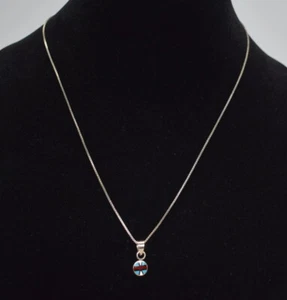 Necklace Southwest Pendant .925 Sterling Silver Box Chain 20" L - Picture 1 of 12