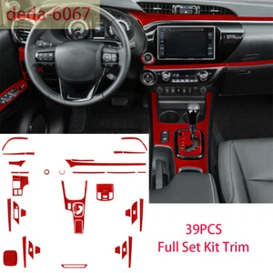39 piezas Kit de cubierta decorativa de fibra de carbono roja para Toyot@ Hilux Revo 15-21 - Imagen 1 de 12