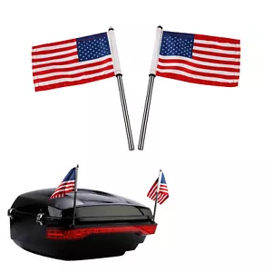 2x Poste trasero de maletero King con bandera de EE. UU. apto para Harley Tour Pak Touring 14+ - Imagen 1 de 10