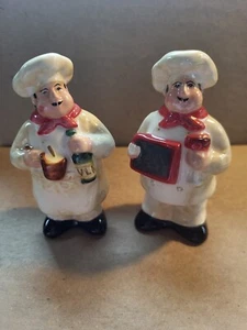 1990 Vintage CIC Chef Salt and Pepper Pair 3.5" tall (Certified International C - Picture 1 of 7