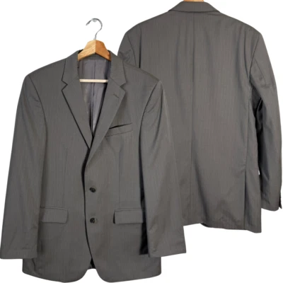 Kenneth Cole New York Abrigo Deportivo de Lana a Rayas Chaqueta de Cena Blazer Para Hombre 40R Tostado Foto 1 de 4
