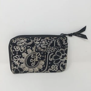 Thirty-One Black Paisley Parade Grab And Go Zip Around Wallet Canvas Hippie Boho - Picture 1 of 13