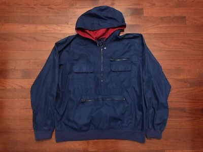 CHAQUETA CORTAVIENTOS JERSEY SPALDING VINTAGE AÑOS 80 PARA HOMBRE GRANDE AZUL CON CAPUCHA L e Foto 1 de 4