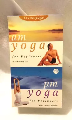 A.M. And P.M. Yoga for Beginners VHS, 1998, 2-Tape Set Stretch Relax Energy - Image 1 of 4