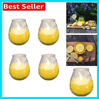 Set of 4 Citronella Candles - Ideal for Outdoor BBQs and Picnics, Yellow Beauty - Image 1 of 4