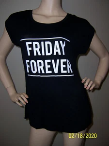 New APT 9 SMALL Embelished  "FRIDAY FOREVER" Tee Shirt T-Shirt  - Picture 1 of 2