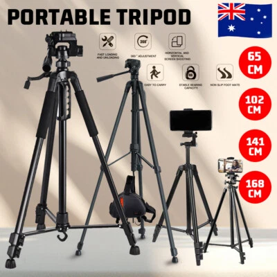 Professional Camera Tripod Stand Mount Remote + Phone Holder For Iphone Android - image 1 of 4