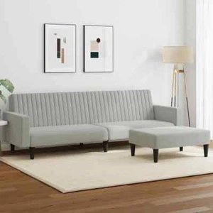 Sofa Schlafsofa Klappsofa Sofabett Couch mit Fußhocker 2-tlg. Samt NEU DE - Bild 1 von 94