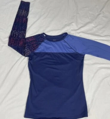 Top deportivo de manga larga de poliéster azul para mujer Roxy talla M (ajuste) Foto 1 de 4