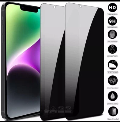 iPhone Glass Screen Protector Privacy Anti-Spy For 12 13 14 15 16 Pro Max UK - Image 1 of 4