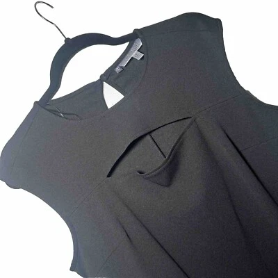 Vestido elástico Jennifer Lopez negro recortado talla 8 con cremallera lateral larga Foto 1 de 4