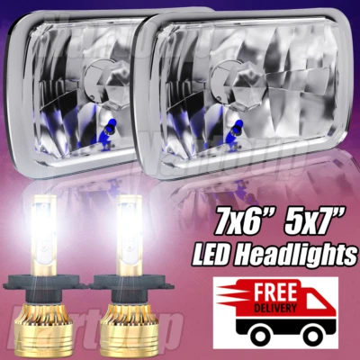 DOT For Chevrolet Monte Carlo 1978 1979 2Pcs 7x6in LED Headlights Hi-Lo Beam DRL Foto 1 de 4