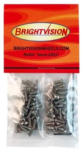 100 SILVER 2-56 Hex-Drive Button-Head Screw-In Rivets For Customs 1/4" length - Picture 1 of 5