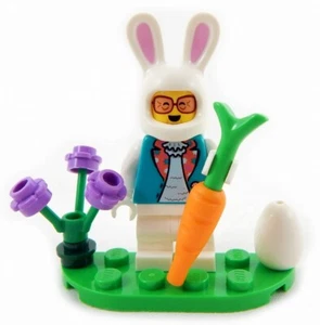 NEW LEGO EASTER BUNNY GRANNY MINIFIG costume basket flowers rabbit grandma - Picture 1 of 1