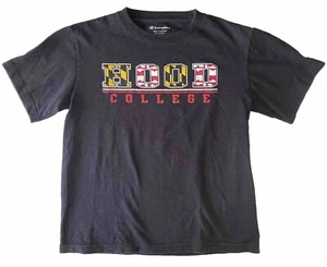 Hood College Youth Size Medium 8 Black Champion Short Sleeve T-Shirt MD Flag - Picture 1 of 7