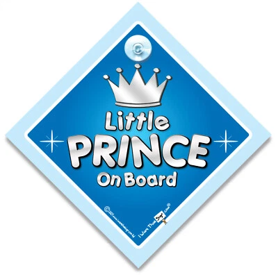 IWANTTHATSIGN.COM Kleiner Prinz an Bord Autoschild, Saugnapf Baby an Bord Schild für Prinzen