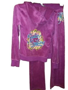 Vintage Juicy Couture Purple Velour Tracksuit Set jacket Trousers - Bild 1 von 16