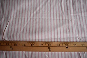 MAUVE & OFF WHITE STRIPES 100% COTTON FABRIC 23x43 + INCHES - Picture 1 of 2
