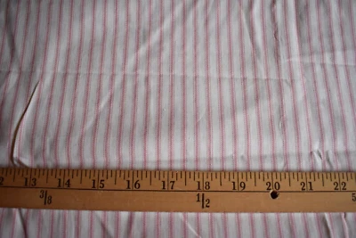 MAUVE & OFF WHITE STRIPES   100%  COTTON  FABRIC  23x43 + INCHES - Image 1 of 2