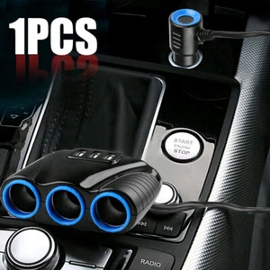 3 Way USB Cigarette Lighter Socket Splitter Car Charger 12V Power Adapter Plug  - Picture 1 of 12
