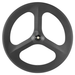 Fixed Gear 70mm Tri Spoke Carbon Wheels Single Speed Track 3 Spoke Front Wheel - Picture 1 of 5