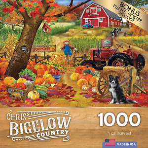 Lafayette Puzzle Factory Chris Bigelow 1000 PC Jigsaw Puzzle - Fall Harvest, Mul