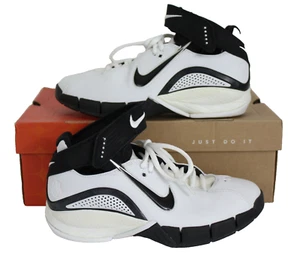 NIKE Air Zoom Huarache Excel Women's 7.5 Black/White Leather Sneaker 314036-103 - Picture 1 of 15