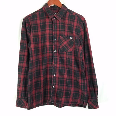 Ecko Unltd Shirt Mens Large Red Black Plaid Long Sleeve Pocket Button Up - Image 1 of 4