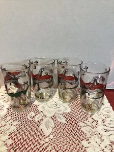 Vintage Pheasant Glasses-Set Of 4 - Picture 1 of 6