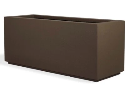 Plantadoras PolyStone Milán altas modernas 17" L x 46" W x 19" H canal rectangular Foto 1 de 4