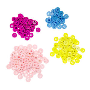 Favorite Findings Buttons 12mm Plastic Round 4-Hole Loose Craft Sewing Fasteners
