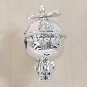 New Authentic Pandora Charm Propeller Hat Boy Bead 798015ENMX W Suede Pouch - Picture 1 of 9