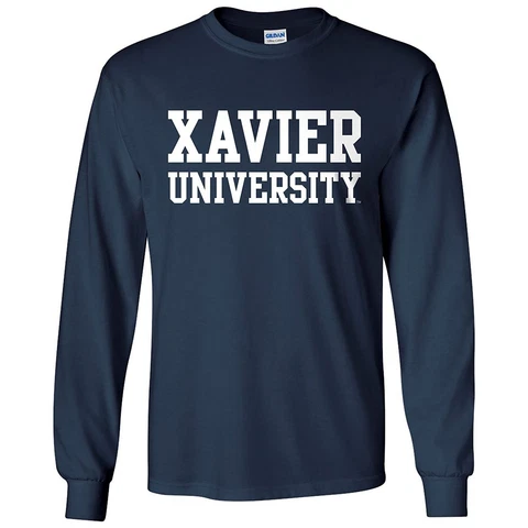 Basic Block Xavier University Musketeers Licensed Long Sleeve T-Shirt - Navy Cover