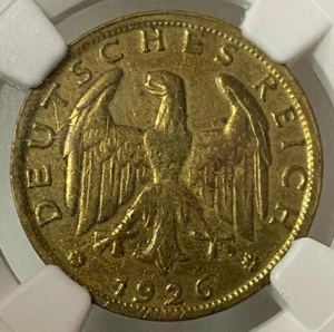 GERMANY MARK SCHAAF-319/M3 1926 A BRASS - NGC XF DETAILS - Picture 1 of 3