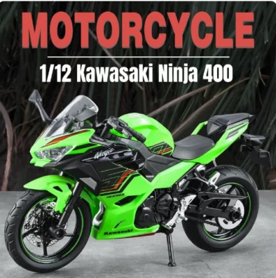 1/12 KAWASAKI Ninja 400 giocattolo moto in miniatura modello in metallo - Immagine 1 di 4