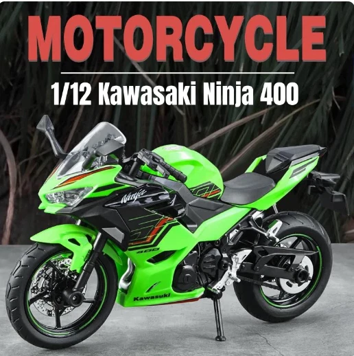 1/12 KAWASAKI Ninja 400 giocattolo moto in miniatura modello in metallo - Immagine 1 di 4