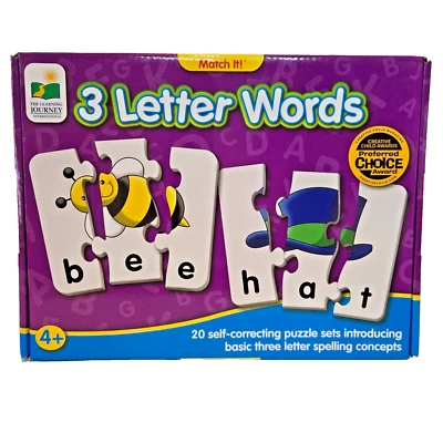 3 Letter Words - The Learning Journey: Match It! 20 Piece Self-Correcting Puzzle - Image 1 of 2