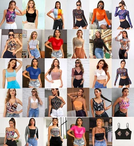 Lote de 50 piezas Mujeres Prendas para el torso al por mayor Parte inferior Ropa Vestidos Mixta S M L XL - Imagen 1 de 12
