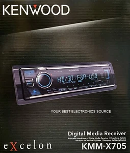 NEW Kenwood KMM-X705 1-DIN Car Digital Media Receiver w/ Bluetooth, HD Radio - Picture 1 of 1