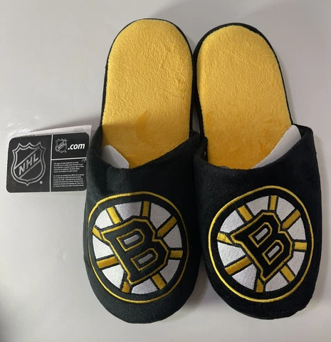 Boston Bruins Men’s Small 7-8 NHL Hockey Slippers NWT Cover
