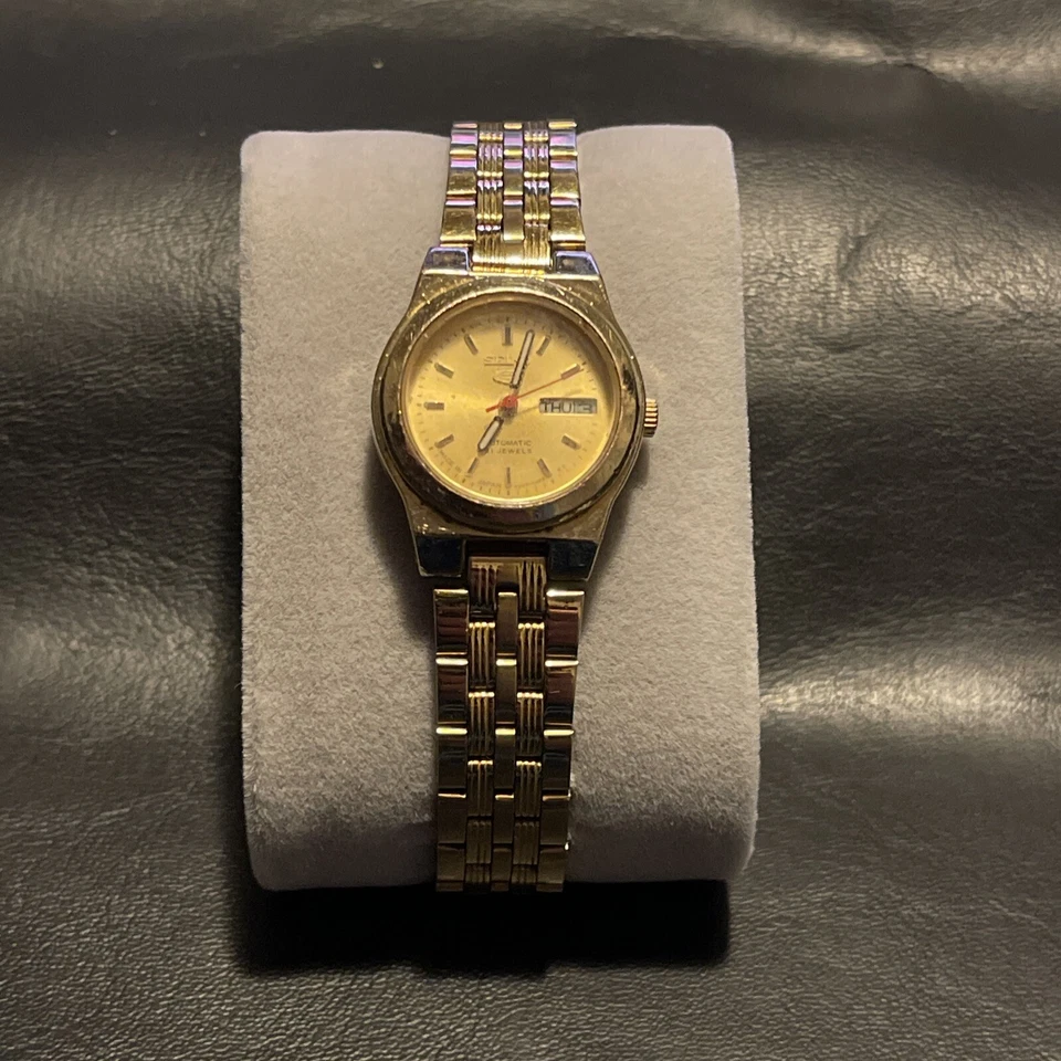 Reloj Seiko 5 Automático 21 Joyas Acero Inoxidable Color Dorado 24mm 4207-00P1 Foto 1 de 4