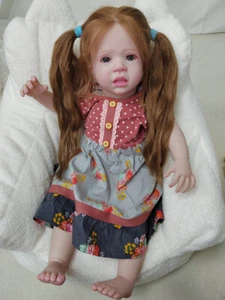 Bambola 28" Art Reborn Baby Doll capelli radicati a mano realistica bambina neonati regalo giocattolo - Foto 1 di 8
